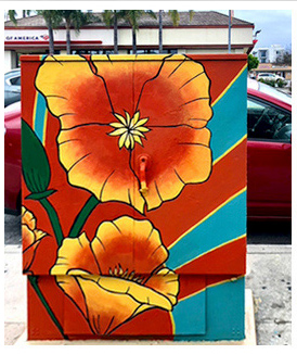 Poppy Mural Utility Box